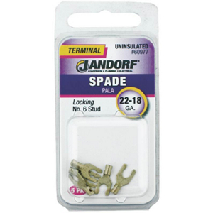Specialty Hardw 60977 Unisulated Spade Terminal - 22-18 ga., 6 in. Stud