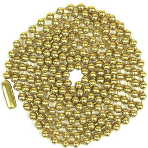 Picture of Jandorf Specialty Hardw 94992 No. 6 Beaded Chain With Connector - Brass Plated, 3 ft.
