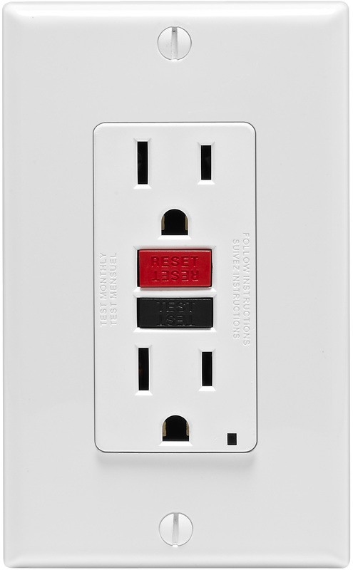 Leviton Mfg C12-GFNT1-RNW Self-Test 15A GFCI Outlet With Wall Plate- White