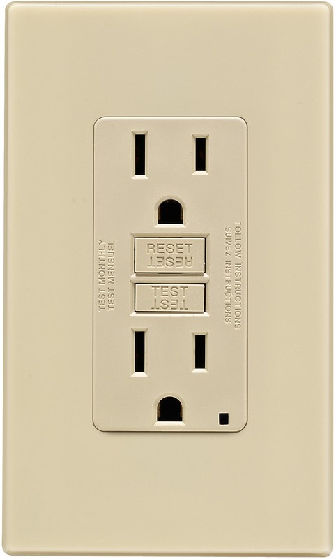 Mfg C31-GFNT1-0PI Self-Test 15A GFCI Outlet With Screwless Wall Plate, Ivory