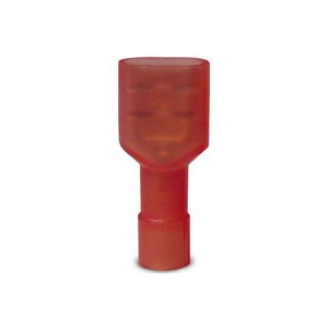 Disconnect Terminal, 600 V, 22 to 18 AWG Wire, 1/4 in Stud, Vinyl Insulation, Red, 100PK