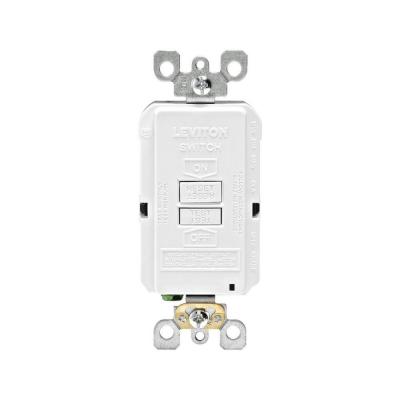 Leviton Mfg R58-GFRBF-0KW 20 AMP 125 Volt Combo Self-Test Blank Face GFCI Outlet- White