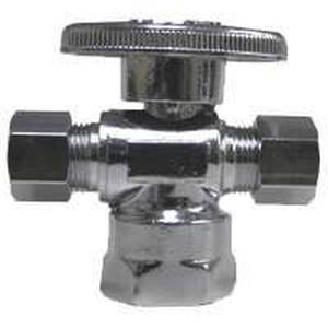 Pak PP20127LF/PBWT113 Dual Valve - Chrome Plated - 1/2 x 3/8 x 3/8 in.