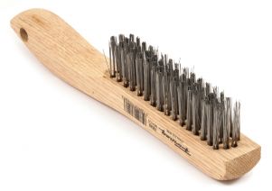 Industries Inc 70520 Wire Scratch Brush, Stainless Steel With Wood Shoe Handle -  TotalTools, TO110837