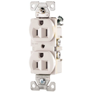Picture of Cooper Wiring CR15W White Straight Blade Duplex Receptacle