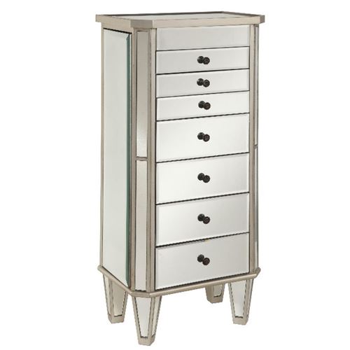 Picture of Powell 233-314 Mirrored Jewelry Armoire with Silver Wood
