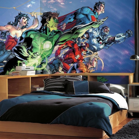 Picture of Roommates JL1380M Justice League XL Chair Rail Prepasted Mural - 6 x 10.5 ft.
