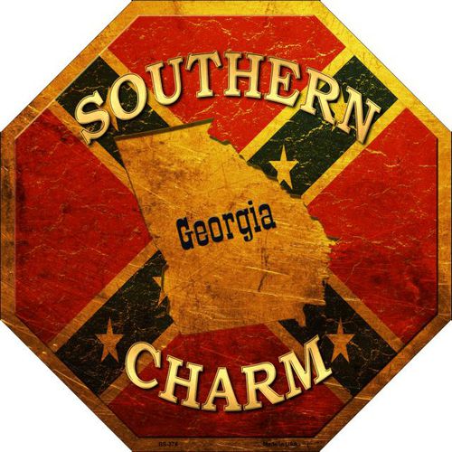 Southern Charm Georgia Metal Novelty Stop Sign BS-374