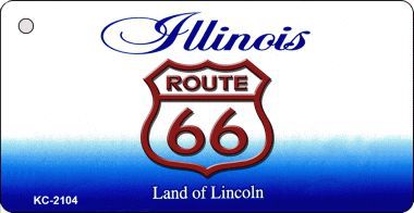 KC-2104 Illinois Shield Route 66 Novelty Metal Key Chain
