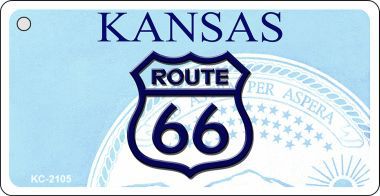 KC-2105 Kansas Shield Route 66 Novelty Key Chain