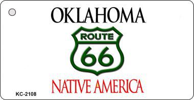 KC-2108 Oklahoma Shield Route 66 Novelty Key Chain
