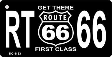 SMART BLONDE Route 66 First Class Plate Metal Novelty Aluminum Key Chain KC-1133