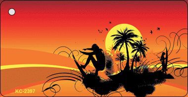 KC-2397 Surfing Sunset Novelty Key Chain