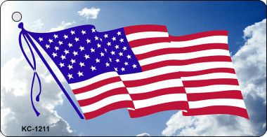 SMART BLONDE American Flag Cloud Novelty Aluminum Key Chain KC-1211