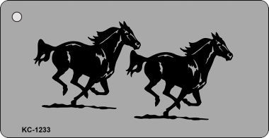 SMART BLONDE Running Horses Novelty Aluminum Key Chain KC-1233