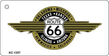 KC-1257 Route 66 Badge Novelty Key Chain