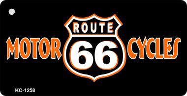 KC-1258 Route 66 Motor Cycles Novelty Metal Key Chain