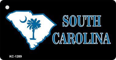 KC-1289 South Carolina State With Flag Novelty Key Chain