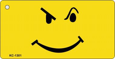 SMART BLONDE Attitude Frown Face Novelty Aluminum Key Chain KC-1301