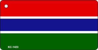 SMART BLONDE Gambia Flag Novelty Aluminum Key Chain KC-1423
