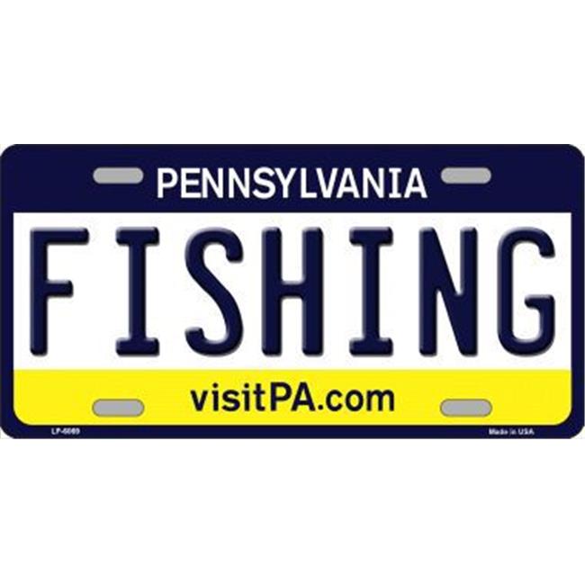 Smart Blonde LP-6069 Fishing Pennsylvania State Background Novelty Metal Lice...
