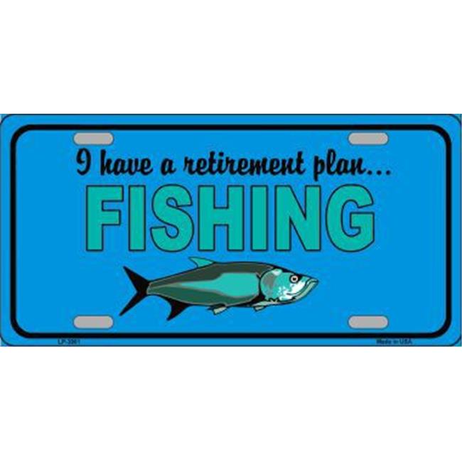 Smart Blonde LP-3881 Retirement Plan Fishing Metal Novelty License Plate - Bild 1 von 1