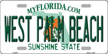 West Palm Beach Florida Novelty Metal License Plate