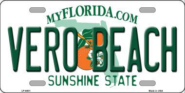 LP-6001 Vero Beach Florida Novelty Metal License Plate