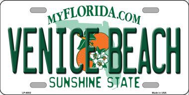 LP-6002 Venice Beach Florida Novelty Metal License Plate