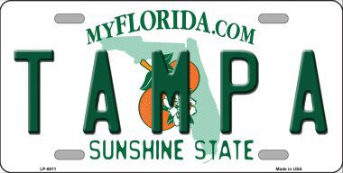 LP-6011 Tampa Florida Novelty Metal License Plate