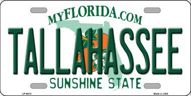 LP-6012 Tallahassee Florida Novelty Metal License Plate
