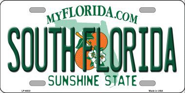 LP-6022 South Florida Novelty Metal License Plate