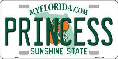 LP-6023 Princess Florida Novelty Metal License Plate