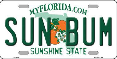 LP-6026 Sun Bum Florida Novelty Metal License Plate