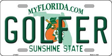 LP6027 Golfer Florida Novelty Metal License Plate