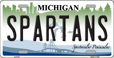 LP-6104 Spartans Michigan Novelty Metal License Plate
