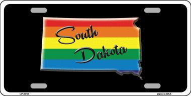 LP-6355 South Dakota Rainbow Metal Novelty License Plate