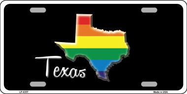 LP-6357 Texas Rainbow Metal Novelty License Plate
