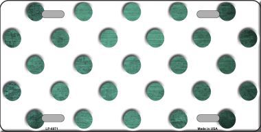 LP-6971 Mint White Dots Oil Rubbed Metal Novelty License Plate