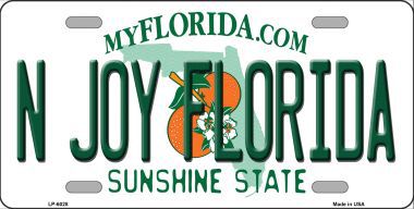 LP6028 N Joy Florida Novelty Metal License Plate