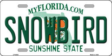 LP-6034 Snowbird Florida Novelty Metal License Plate