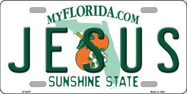 LP-6037 Jesus Florida Novelty Metal License Plate
