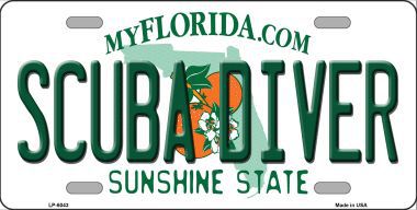 LP-6043 Scuba Diver Florida Novelty Metal License Plate