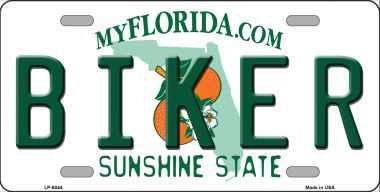 LP-6044 Biker Florida Novelty Metal License Plate
