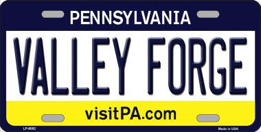 LP-6052 Valley Forge Pennsylvania State Background Novelty Metal License Plate