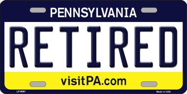 LP-6061 Retired Pennsylvania State Background Novelty Metal License Plate