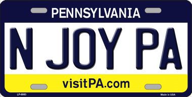 LP-6063 N Joy Pennsylvania State Background Novelty Metal License Plate