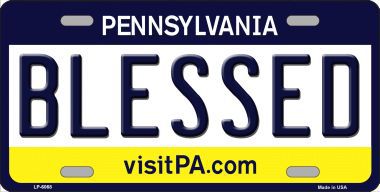 LP-6068 Blessed Pennsylvania State Background Novelty Metal License Plate