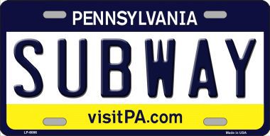 LP-6086 Subway Pennsylvania State Background Novelty Metal License Plate