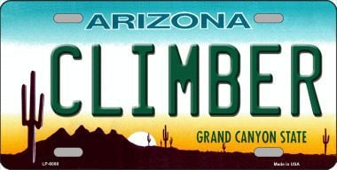 Arizona Climber Novelty Metal License Plate